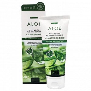 JIGOTT NATURAL FOAM CLEANSING ALOE Пенка для лица с экстрактом Алоэ 180 мл.