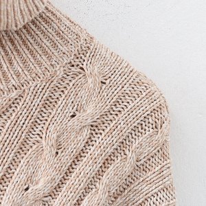 Женский фактурный свитер с высоким горлом