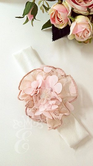Платье Боди Ободок Цветочки розовые 901-ПО