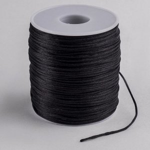 Шнур нейлоновый на бобине d=2 мм, L=100 м, чёрный