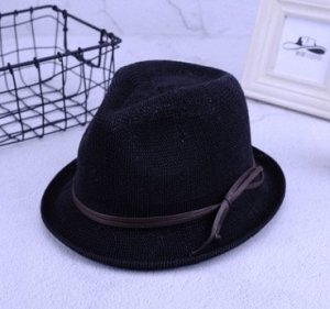 Шляпа Шляпа, оформленная декоративным бантом цвет: ЧЕРНЫЙ, солома. Размер (обхват головы, см): M (56-58см)