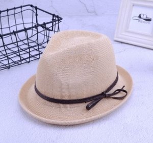 Шляпа Шляпа, оформленная декоративным бантом цвет: КРЕМОВЫЙ, солома. Размер (обхват головы, см): M (56-58см)