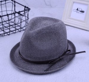 Шляпа Шляпа, оформленная декоративным бантом цвет: СЕРЫЙ, солома. Размер (обхват головы, см): M (56-58см)