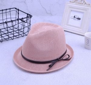 Шляпа Шляпа, оформленная декоративным бантом цвет: РОЗОВЫЙ, солома. Размер (обхват головы, см): M (56-58см)