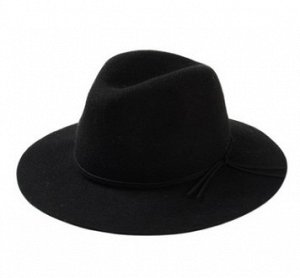 Шляпа Шляпа, оформленная декоративным бантом цвет: ЧЕРНЫЙ, смесь шерсти. Размер (обхват головы, см): 57см