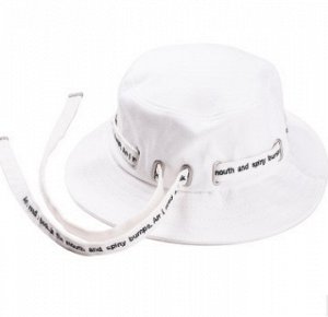 Шляпа Шляпа, оформленная декоративной лентой цвет: БЕЛЫЙ, смесь хлопка. Размер (обхват головы, см): M (56-58см)