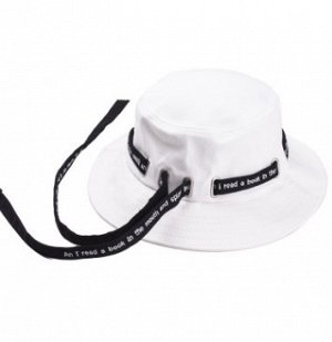 Шляпа Шляпа, оформленная декоративной лентой цвет: БЕЛО-ЧЕРНЫЙ, смесь хлопка. Размер (обхват головы, см): M (56-58см)