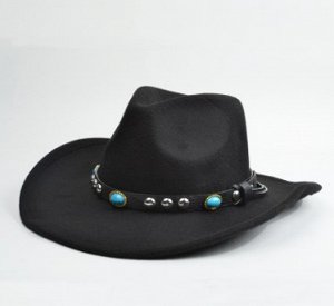 Шляпа Шляпа, оформленная декоративным ремешком цвет: ЧЕРНЫЙ, полиэстер. Размер (обхват головы, см): M (56-58см)