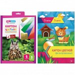 Картон цветной A4, ArtSpace, 5л., 5цв., фольгированный, в папке с европодвесом