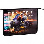 Папка для тетрадей 1 отд., А4, ArtSpace &quot;Monster Truck&quot;, пластик/картон, ламинация, на молнии