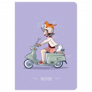 Обложка для паспорта MESHU ""CatBike"", ПВХ, 2 кармана