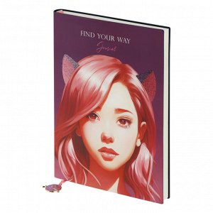 Ежедневник недатированный A5, 136л., кожзам, MESHU ""Find your way. Pink"", тон. блок, закладка-ляссе