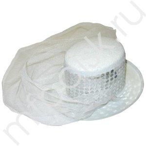 WB Шляпка с вуалью на ободке белая