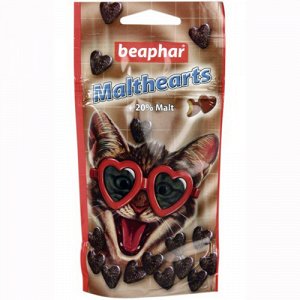 Beaphar Malt Hearts Витаминизированные сердечки для выведения шерсти для кошек