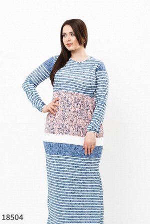 Женское платье 18504 синий принт