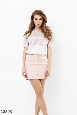 Женская футболка 18503 розовый серебро