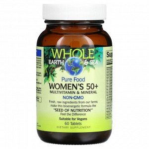 Natural Factors, Whole Earth & Sea, мультивитаминный и минеральный комплекс для женщин старше 50 лет, 60 таблеток