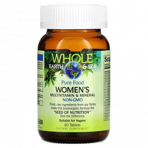 Natural Factors, Пищевая добавка Whole Earth & Sea, мультивитаминный и минеральный комплекс для женщин, 60 таблеток
