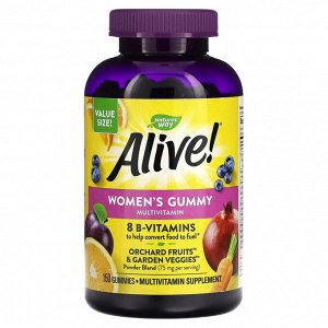 Natural Factors Nature&#039;s Way, Alive! Жевательные мультивитамины для женщин, ягодное ассорти, 150 жевательных таблеток