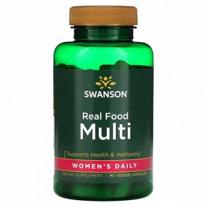 Swanson, Real Food Multi, ежедневная добавка для женщин, 90 растительных капсул