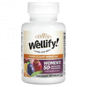 21st Century, Wellify, мультивитамины и мультиминералы для женщин старше 50 лет, 65 таблеток