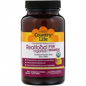 Country Life, Realfood Organics, For Women, 120 Easy to Swallow Tablets