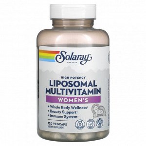 Solaray, Высокоэффективные липосомальные мультивитамины для женщин, 120 растительных капсул