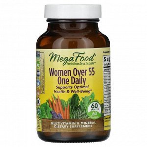 MegaFood, Women Over 55, мультивитамины для женщин старше 55 лет, для приема один раз в день, 60 таблеток