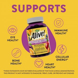 Nature's Way, Alive! Alive!, жевательные витамины для женщин после 50 лет, со вкусом фруктов, 60 жевательных таблеток
