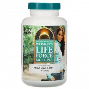 Source Naturals, Women's Life Force Multiple, без железа, 180 таблеток
