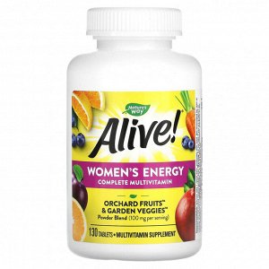 Nature's Way, Alive! Полноценный энергетический мультивитамин для женщин, 130 таблеток