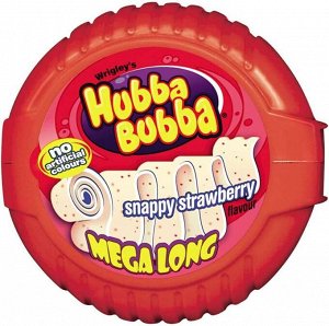Жевательная резинка со вкусом клубники Hubba Bubba Strawberry - лента рулетка Вриглейс Хубба-Бубба 56 гр