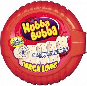 Wrigley Жевательная резинка со вкусом клубники Hubba Bubba Strawberry - лента рулетка Вриглейс Хубба-Бубба 56 гр