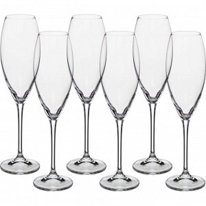 Набор бокалов для шампанского из 6 шт. "сесилия" 290 мл. высота=26,5 см.