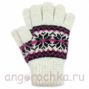 Ангорочка Детские шерстяные перчатки - 410.1