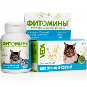 Фитомины для зубов и костей для кошек