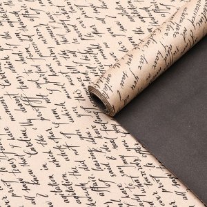 Бумага для декора "Чёрная рукопись" рулон 0,67 х 10 м