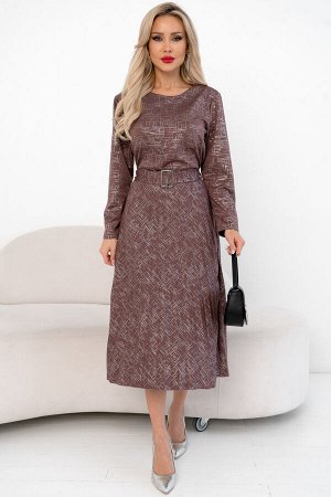 Платье с юбкой-плиссе (коралловый) Р11-2009/3