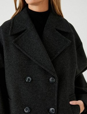 Кашемировое пальто оверсайз на пуговицах с карманом