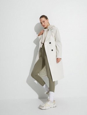 Длинное кашемировое пальто оверсайз, двубортное, на пуговицах, с карманами
