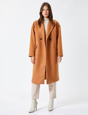 Длинное пальто-манжеты, двубортное пальто с карманами на пуговицах и деталями