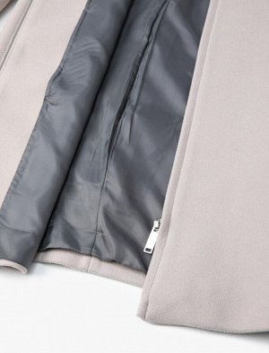 Длинное эластичное пальто со съемным воротником из искусственного меха на молнии