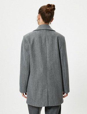 Кашемировое пальто оверсайз с двубортным воротником и карманами