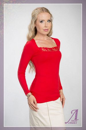 Блуза - Гипюр, М-619 Красный