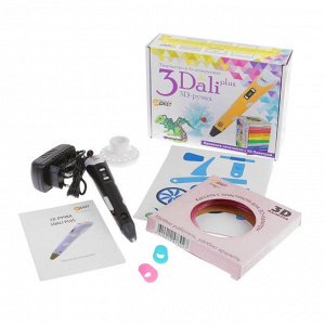 3D ручка 3Dali Plus, ABS и PLA, (KIT FB0021Bk), черная (трафарет + пластик)