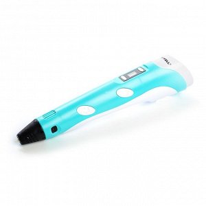 3D ручка Myriwell RP-100B, ABS и PLA, с дисплеем, голубая (+ пластик, 3 цвета)