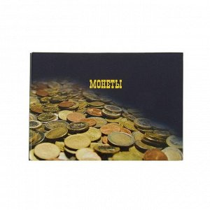 Альбом для монет горизонтальный на кольцах 230*170 мм, 10 листов, 240 монет, ячейка 34х39 мм, обложка ламинированный картон