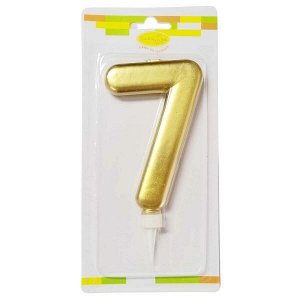 МенюСвеча Цифра 12см Большая Gold 7