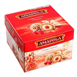 Конфеты AMAPOLA клюква-ваниль 100 г 1 уп.х 12 шт.