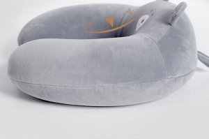 Дорожная подушка для путешествий с эффектом памяти, цвет бежевый, принт "Мишка"